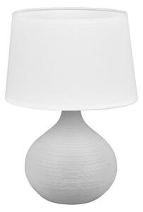 Bílo-hnědá stolní lampa z keramiky a tkaniny Reality Martin, výška 29 cm