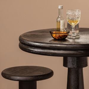 Hoorns Černý dřevěný kulatý barový stůl Nuada 70 cm