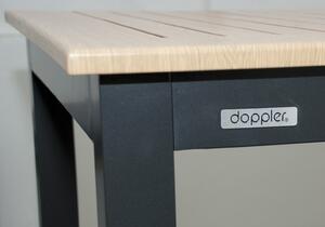 Doppler EXPERT WOOD antracit - zahradní hliníkový rozkládací stůl - 150/210 x 90 x 75 cm