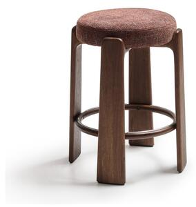 Hnědá/v tmavě přírodní barvě barová stolička z jasanového dřeva (výška sedáku 65 cm) Granite – Kave Home