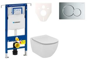 Cenově zvýhodněný závěsný WC set Geberit do lehkých stěn / předstěnová montáž + WC Ideal Standard Tesi 111.355.00.5NE2