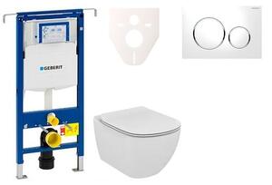 Cenově zvýhodněný závěsný WC set Geberit do lehkých stěn / předstěnová montáž + WC Ideal Standard Tesi 111.355.00.5NE4