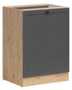 Kuchyňská skříňka Junona Ramka 60 cm, pravá, dub bernstein/grafit