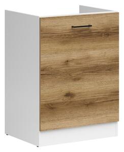 Kuchyňská skříňka Junona 60 cm, levá, bílá/dub delano světlý