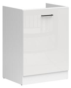 Kuchyňská skříňka Junona Tafla 60 cm, levá, bílá/bílá křída lesk