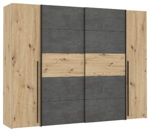 ŠATNÍ SKŘÍŇ, šedá, dub artisan, 270,3/210/61,2 cm Carryhome - Šatní skříně, Online Only
