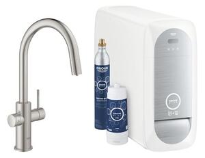 Dřezová baterie GROHE Blue Home s vytahovací sprškou supersteel 31541DC0