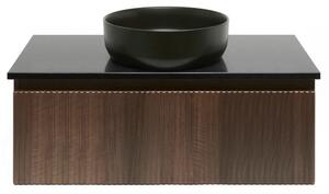Koupelnová skříňka s žulovou deskou SAT Evolution 98x30x44,8 cm ořech mat SATEVO100NAZ