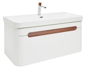 Koupelnová skříňka s umyvadlem a baterií SAT Fusion 97,5x43x45 cm bílá matná mat SATFUSION100WUBA