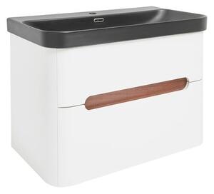 Koupelnová skříňka s umyvadlem SAT Fusion 77,5x53x45 cm bílá matná mat SATFUSION280WBKM