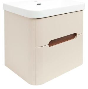 Koupelnová skříňka s umyvadlem SAT Fusion 57,5x53x45 cm pískově béžová mat SATFUSION260BEMW