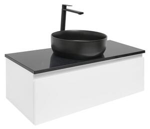 Koupelnová skříňka s krycí deskou SAT B-WAY 99x30x45 cm bílá lesk BWAY100WZUB