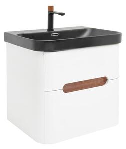 Koupelnová skříňka s umyvadlem a baterií SAT Fusion 57,5x53x45 cm bílá matná mat SATFUSION260WBKMBA