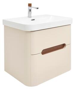Koupelnová skříňka s umyvadlem a baterií SAT Fusion 57,5x53x45 cm pískově béžová mat SATFUSION260BEMWBA