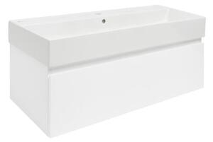 Koupelnová skříňka s umyvadlem SAT B-WAY 99x30x45 cm bílá lesk BWAY100WU2