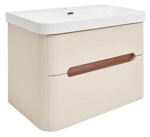Koupelnová skříňka s umyvadlem SAT Fusion 77,5x53x45 cm pískově béžová mat SATFUSION280BEU