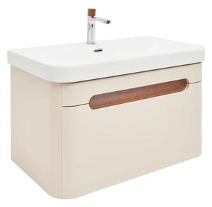 Koupelnová skříňka s umyvadlem a baterií SAT Fusion 77,5x43x45 cm pískově béžová mat SATFUSION80BEMWBA