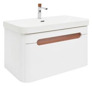 Koupelnová skříňka s umyvadlem a baterií SAT Fusion 77,5x43x45 cm bílá matná mat SATFUSION80WMWBA