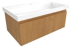 Koupelnová skříňka s umyvadlem SAT Evolution 78x30x44,5 cm dub medový mat SATEVO80DMU4