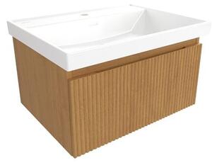Koupelnová skříňka s umyvadlem SAT Evolution 58x30x44,5 cm dub medový mat SATEVO60DMU4