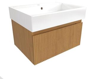 Koupelnová skříňka s umyvadlem SAT Evolution 58x30x44,5 cm dub medový mat SATEVO60DMU2