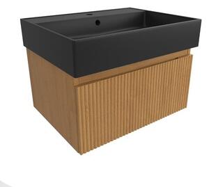 Koupelnová skříňka s umyvadlem SAT Evolution 58x30x44,5 cm dub medový mat SATEVO60DMU2B