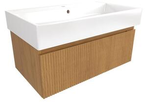 Koupelnová skříňka s umyvadlem SAT Evolution 78x30x44,5 cm dub medový mat SATEVO80DMU2
