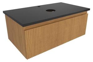 Koupelnová skříňka s krycí deskou SAT Evolution 78x30x44,5 cm dub medový mat SATEVO80DMZ