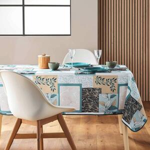 Ubrus s patchwork potiskem listů zelená jedlová průměr 180 cm