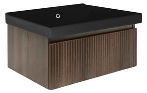 Koupelnová skříňka s umyvadlem SAT Evolution 78x30x45 cm ořech mat SATEVO80NAU1MB