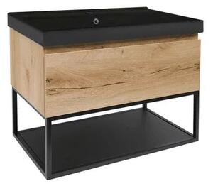 Koupelnová skříňka s umyvadlem SAT B-Way 59x30x45 cm dub mat BWAY60OAKFU1B
