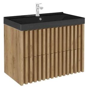 Koupelnová skříňka s umyvadlem SAT Delano 80x46 cm dub mat DELANO80ZDUMB