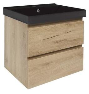 Koupelnová skříňka s umyvadlem SAT B-Way 59x50x45 cm dub mat BWAY260OAKUU1B