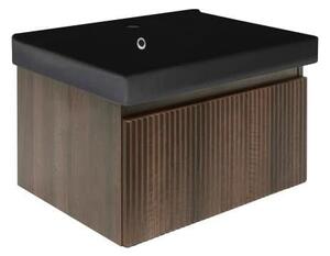 Koupelnová skříňka s umyvadlem SAT Evolution 58x30x45 cm ořech mat SATEVO60NAU1MB