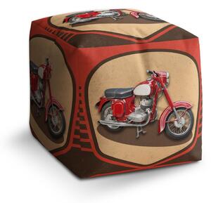 Sablio Taburet Cube Jawa panelka Vintage: 40x40x40 cm