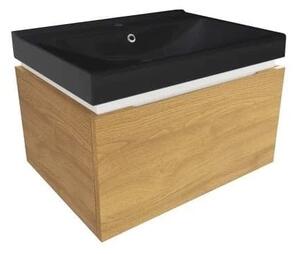 Koupelnová skříňka s umyvadlem SAT Feel 60x30x46 cm dub medový mat SATFEEL60DMU1MB
