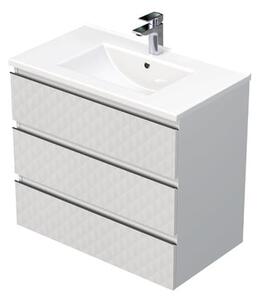 Koupelnová skříňka s umyvadlem SAT Cube Way 80x71x46 cm bílá mat CUBE3D803ZBMOD
