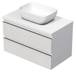 Koupelnová skříňka s krycí deskou SAT Cube Way 80x47,5x46 cm bílá mat CUBE3D46802ZBKD