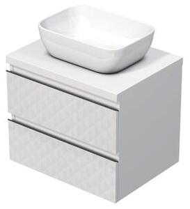 Koupelnová skříňka s krycí deskou SAT Cube Way 60x47,5x46 cm bílá mat CUBE3D46602ZBKD