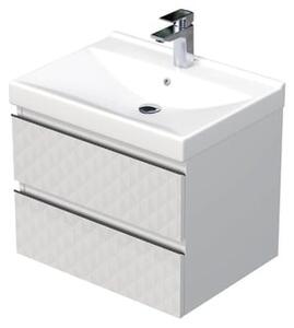 Koupelnová skříňka s umyvadlem SAT Cube Way 60x47,5x46 cm bílá mat CUBE3D46602ZBVER