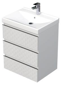 Koupelnová skříňka s umyvadlem SAT Cube Way 60x71x46 cm bílá mat CUBE3D46603ZBVER