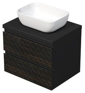 Koupelnová skříňka s krycí deskou SAT Cube Way 60x47,5x46 cm hnědá mat CUBE3D46602ZHKD