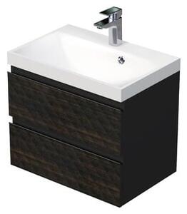 Koupelnová skříňka s umyvadlem SAT Cube Way 60x47,5x40 cm hnědá mat CUBE3D602ZH