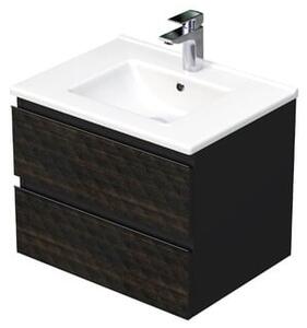 Koupelnová skříňka s umyvadlem SAT Cube Way 60x47,5x46 cm hnědá mat CUBE3D602ZHMOD