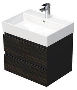 Koupelnová skříňka s umyvadlem SAT Cube Way 60x47,5x46 cm hnědá mat CUBE3D46602ZHSAT