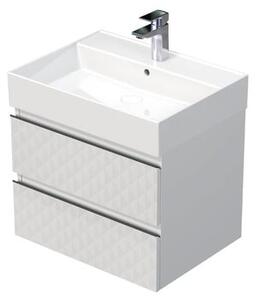 Koupelnová skříňka s umyvadlem SAT Cube Way 60x47,5x46 cm bílá mat CUBE3D46602ZBSAT