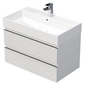 Koupelnová skříňka s umyvadlem SAT Cube Way 80x47,5x46 cm bílá mat CUBE3D46802ZBSAT