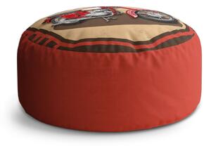Sablio Taburet Circle Jawa panelka Vintage: 40x50 cm