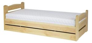 Drewmax Vyvýšená borovicová postel LK144 90 x 200 cm s úložným prostorem + výklopný lamelový rošt