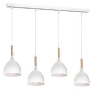 Lustr na lanku NOAK WOOD 4xE27/15W/230V bílá/buk